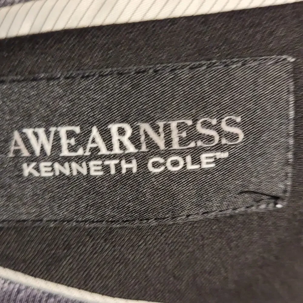 Kenneth Cole Awearness Mens 42L Black Wool Stretch Blazer Suit Jacket Careerwear